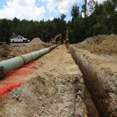 Public Works installing a new drain